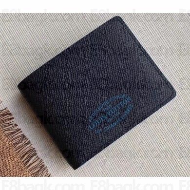 Louis Vuitton Malletier Multiple Wallet Taiga leather Navy Blue M30381