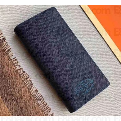 Louis Vuitton Malletier Brazza Wallet Taiga leather Navy Blue M30387