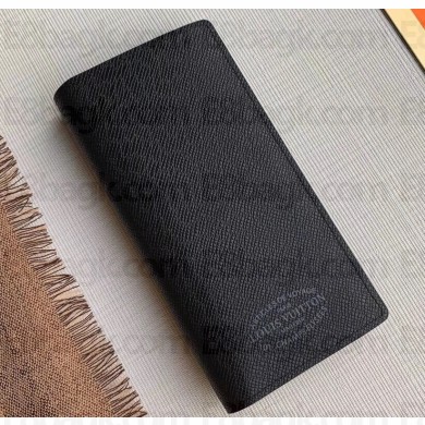 Louis Vuitton Malletier Brazza Wallet Taiga leather Black M30385