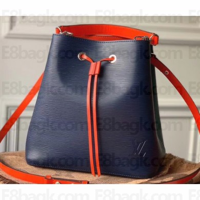 Louis Vuitton Epi Leather NeoNoe MM Bucket Bag M55395 Blue/Green/Red