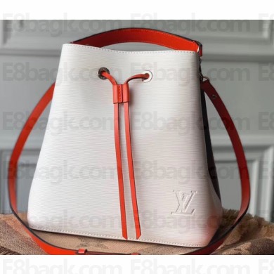 Louis Vuitton Epi Leather NeoNoe MM Bucket Bag M55394 White/Black