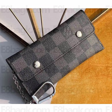 Louis Vuitton Key Holder and Coin Purse M60029 Damier Graphite Canvas