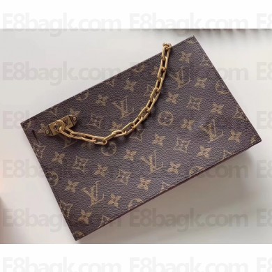 Louis Vuitton Monogram Canvas Chain Clutch Bag with Chain M55646 2020