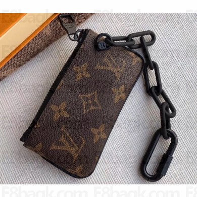 Louis Vuitton Monogram Canvas Pochette Cle Key Pouch M44487 Brown/Black