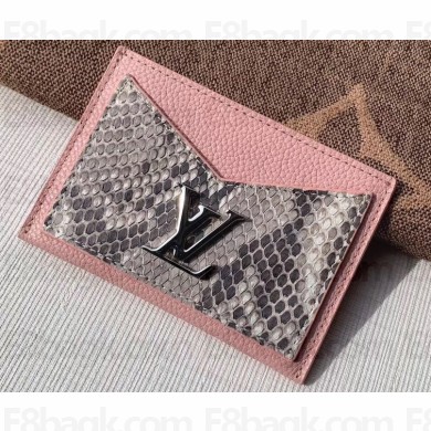 Louis Vuitton Lockme Card Holder N97001 Python Pink