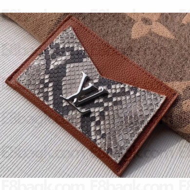 Louis Vuitton Lockme Card Holder N97001 Python Brown