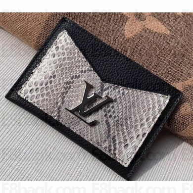 Louis Vuitton Lockme Card Holder N97001 Python Black