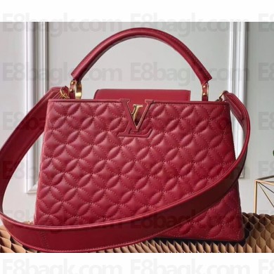 Louis Vuitton Monogram Flower Capucines PM Bag M55366 Red