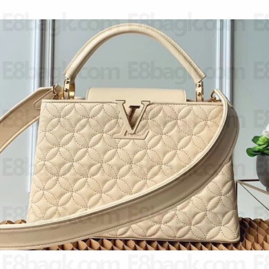Louis Vuitton Monogram Flower Capucines PM Bag M55366 Vanille Ivory