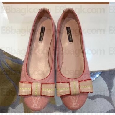 Louis Vuitton Monogram Canvas Bow Ballet Flats Pink