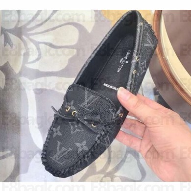 Louis Vuitton Gloria/Arizona Flat Loafers Monogram Canvas Black
