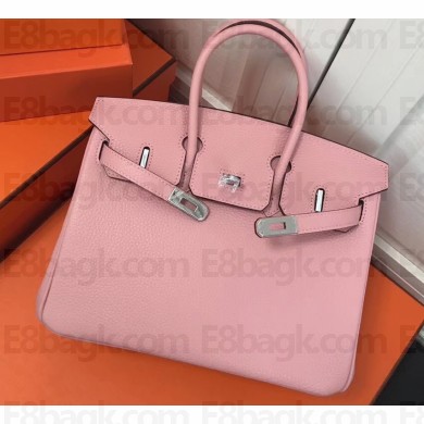 Hermes Birkin 25cm Bag Pink in Togo Leather With Silver Hardware