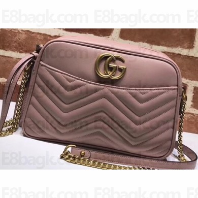 Gucci GG Marmont Medium Matelassé Shoulder Bag 443499 Nude Pink