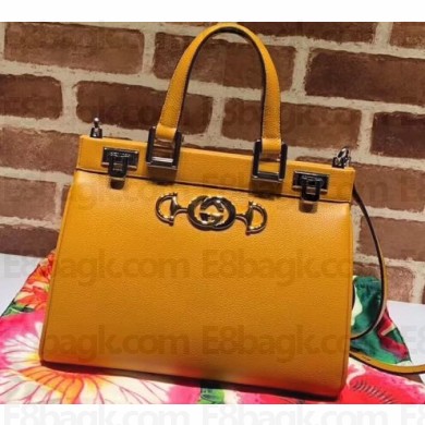 Gucci Zumi Grainy Leather Small Top Handle Bag 569712 Yellow 2019