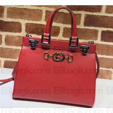 Gucci Zumi Grainy Leather Small Top Handle Bag 569712 Red 2019