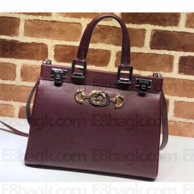 Gucci Zumi Grainy Leather Small Top Handle Bag 569712 Burgundy 2019