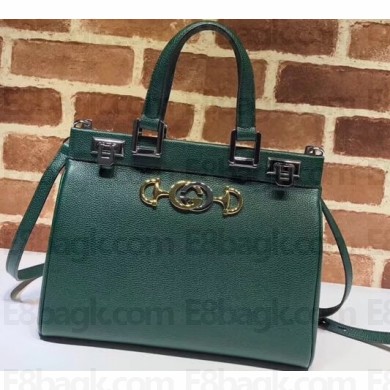 Gucci Zumi Grainy Leather Small Top Handle Bag 569712 Green 2019