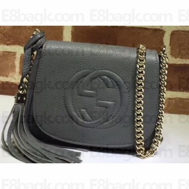 Gucci Soho Leather Chain Shoulder Bag 323190 Gray