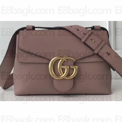 Gucci GG Marmont Leather Shoulder Bag 401173 Nude Pink