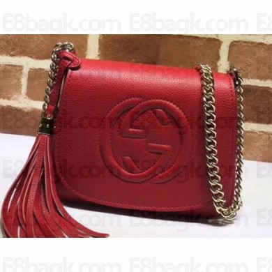 Gucci Soho Leather Chain Shoulder Bag 323190 Red