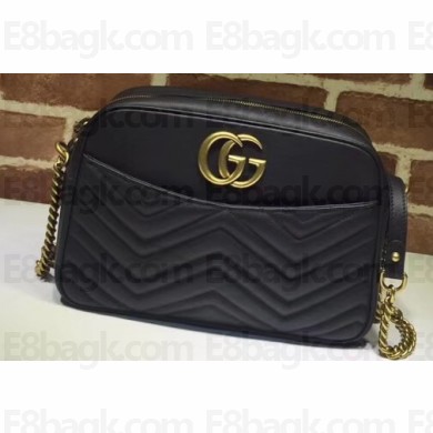 Gucci GG Marmont Medium Matelassé Shoulder Bag 443499 Black