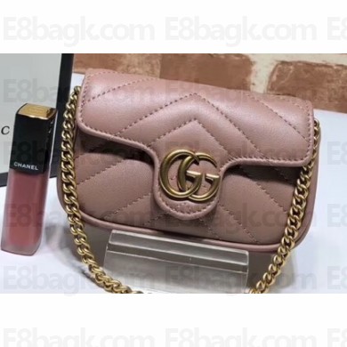 Gucci GG Marmont Matelassé Micro Bag 575161 Nude Pink