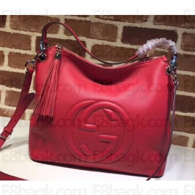Gucci Soho Leather Large Hobo Bag 408825 Red