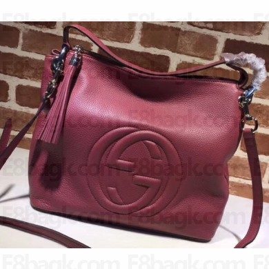 Gucci Soho Leather Large Hobo Bag 408825 Antiqued Red