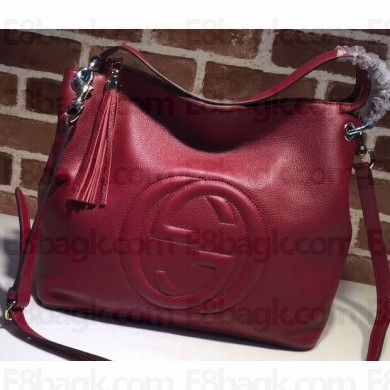 Gucci Soho Leather Large Hobo Bag 408825 Dark Red