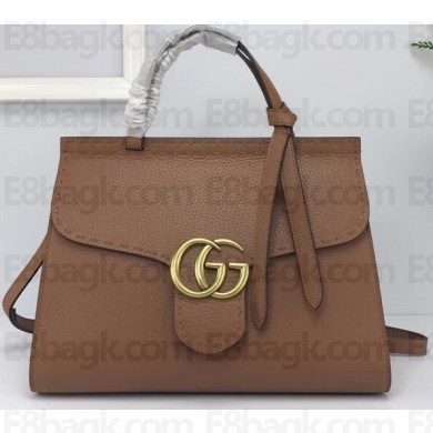 Gucci GG Marmont Small Top Handle Bag 421890 Brown