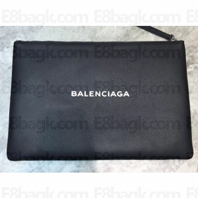 Balenciaga Everyday Logo Pouch Clutch Large Bag Black