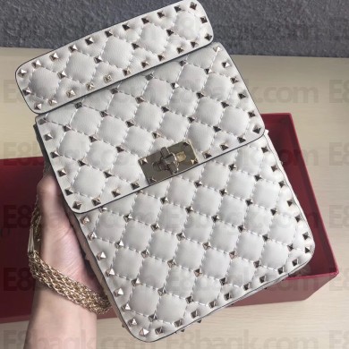 Valentino Rockstud Spike Vertical Phone Bag 0124 Ivory White 2019
