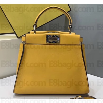 Fendi Plexiglas Bar Peekaboo Iconic Mini Bag Yellow
