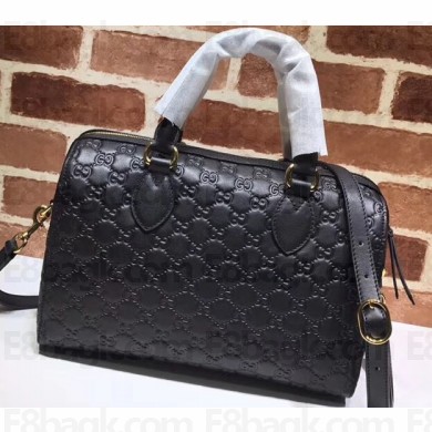Gucci GG Guccissima Leather Boston Bag 453573 Black
