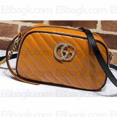 Gucci Diagonal GG Marmont Small Shoulder Camera Bag 447632 Brown