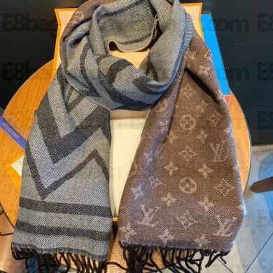 Louis Vuitton Monogram Stripe Scarf 190x30cm Gray 2019