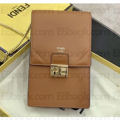 Fendi Vertical Wallet On Chain Kan U Mini Bag Brown 2020