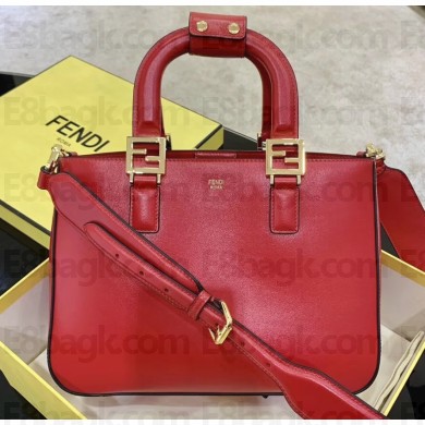 Fendi Calf Leather FF Tote Small Bag Red 2020