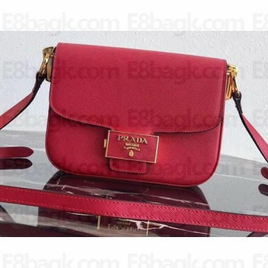 Prada Emblème Saffiano Leather Shoulder Bag 1BD217 Red 2020