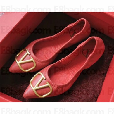 Valentino VLOGO Ballet Flats Red 2020