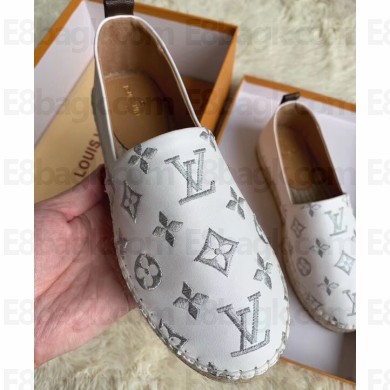 Louis Vuitton Monogram Espadrilles White/Silver Logo 2020