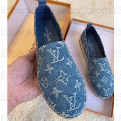 Louis Vuitton Monogram Denim Starboard Flat Espadrilles Blue 2020