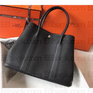 Hermes Calfskin Garden Party 30/36 Bag Black