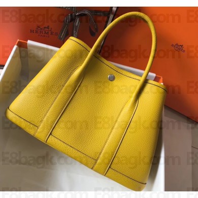Hermes Calfskin Garden Party 30/36 Bag Yellow