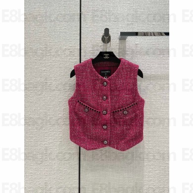 CHANEL 2023 CHANEL 2023 SPRING tweed vest fuchsia