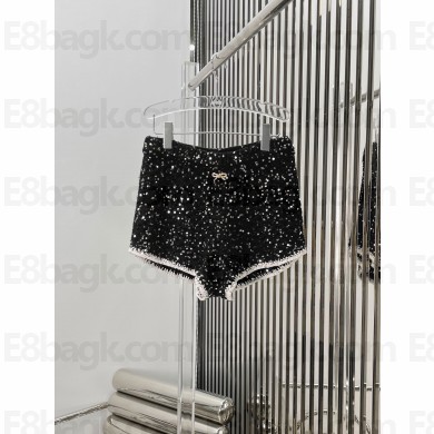 chanel black sequins shorts 2023