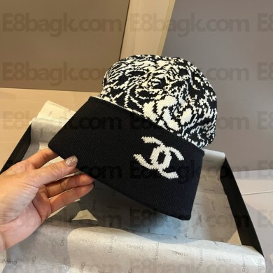 Chanel knit hat black-2024