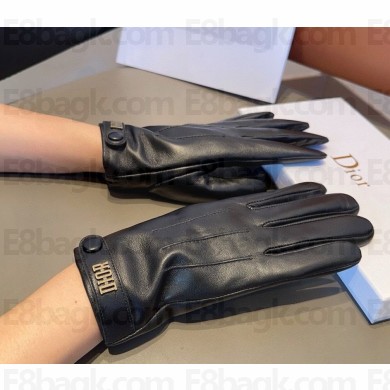 Dior black sheepskin gloves 2801-2024