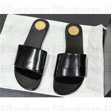 Saint Laurent Carlyle leather slides black 2024