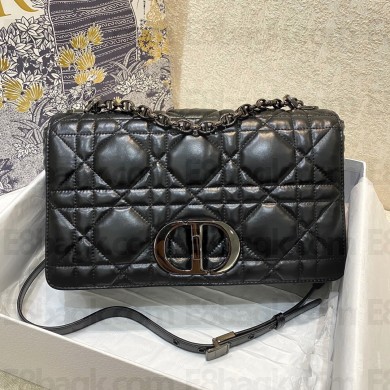 DIOR Black Quilted Macrocannage Calfskin large DIOR CARO BAG